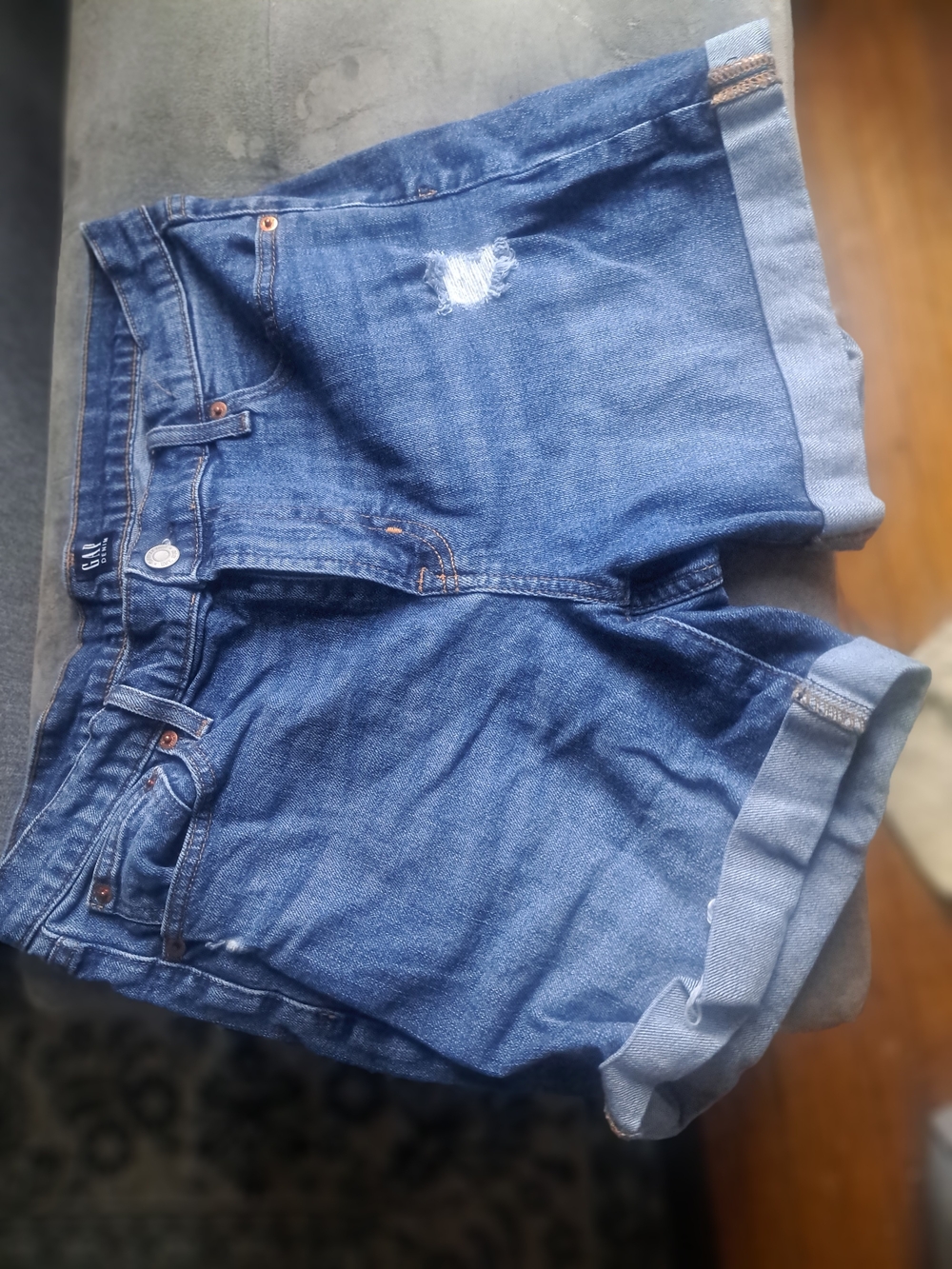 GAP Blue Denim Rolled-Hem Shorts